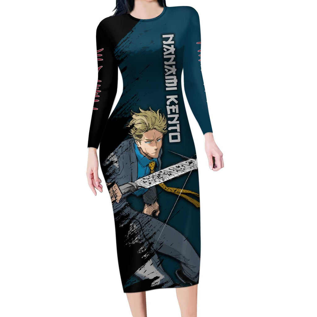 Nanami Kento - Jujutsu Kaisen Long Sleeve Bodycon Dress Anime Mix Manga Style