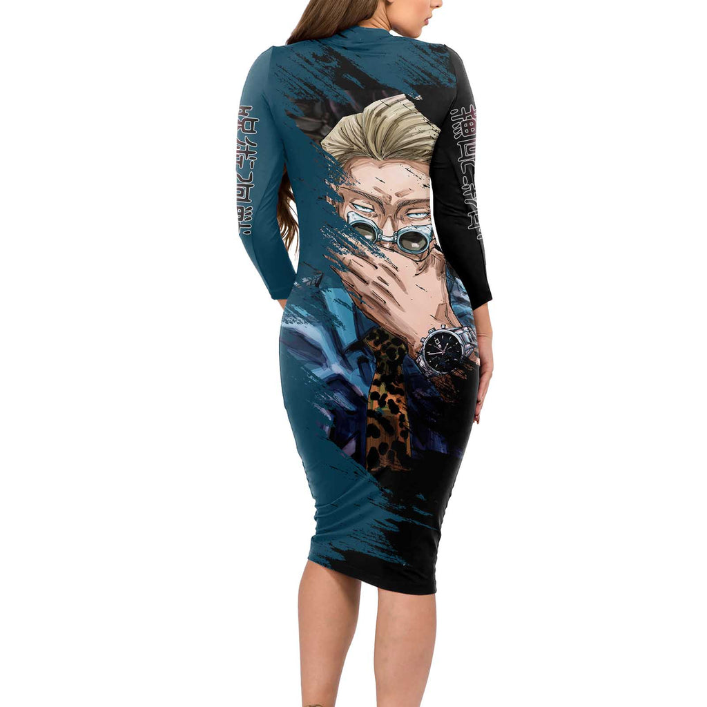 Nanami Kento - Jujutsu Kaisen Long Sleeve Bodycon Dress Anime Mix Manga Style