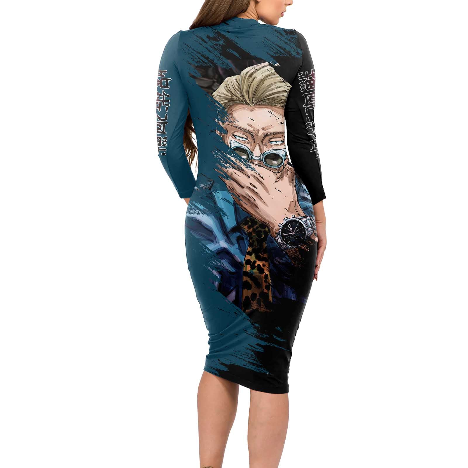 Nanami Kento - Jujutsu Kaisen Long Sleeve Bodycon Dress Anime Mix Manga Style