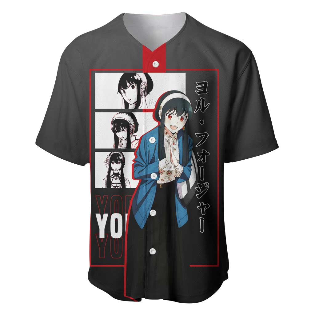 Yor Forger Spy x Family Baseball Jersey with Assassin Pose and Elegant Stealth Design - The Mazicc