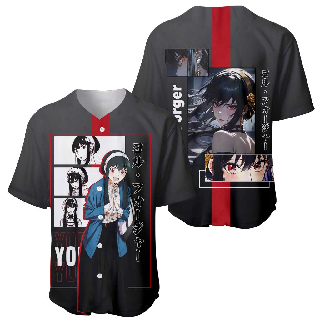 Yor Forger Spy x Family Baseball Jersey with Assassin Pose and Elegant Stealth Design - The Mazicc