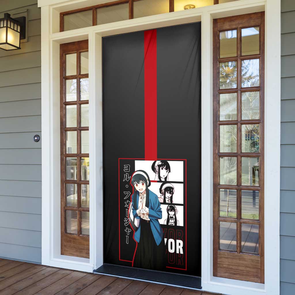 Yor Forger Spy x Family Door Cover with Assassin Pose and Elegant Stealth Design - The Mazicc