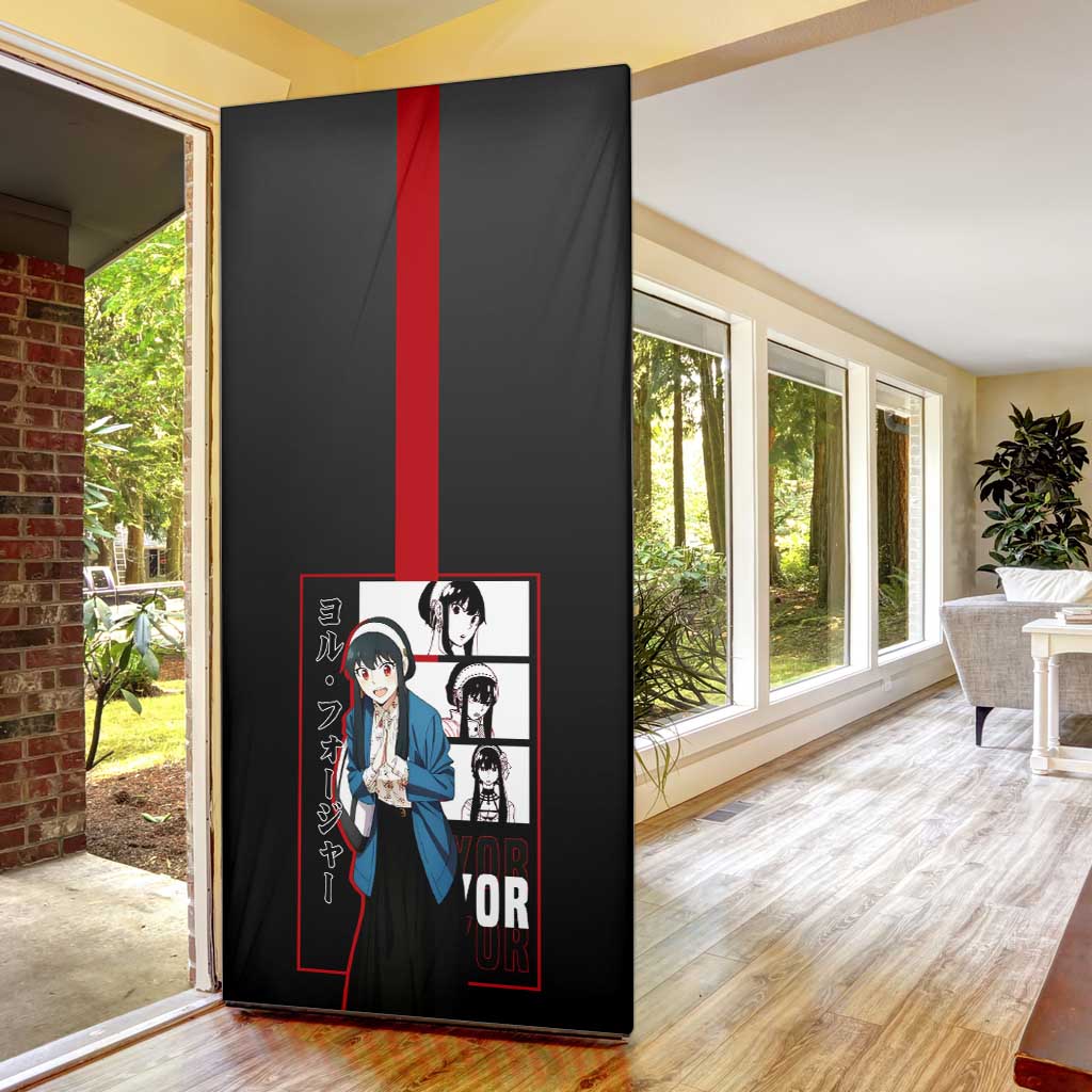 Yor Forger Spy x Family Door Cover with Assassin Pose and Elegant Stealth Design - The Mazicc