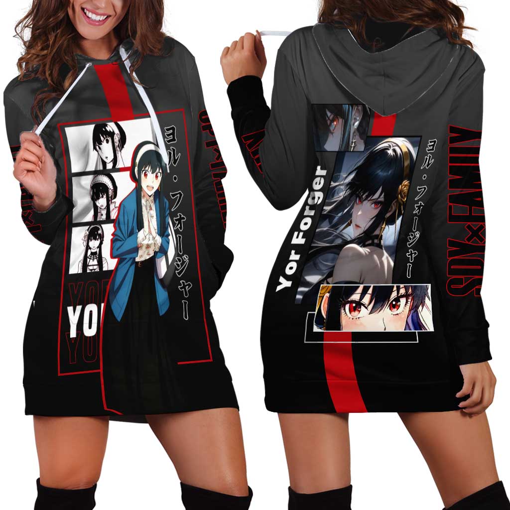 Yor Forger Spy x Family Hoodie Dress with Assassin Pose and Elegant Stealth Design - The Mazicc