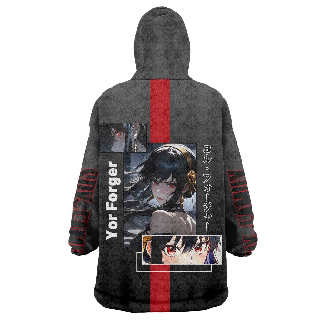Yor Forger Spy x Family Wearable Blanket Hoodie with Assassin Pose and Elegant Stealth Design - The Mazicc