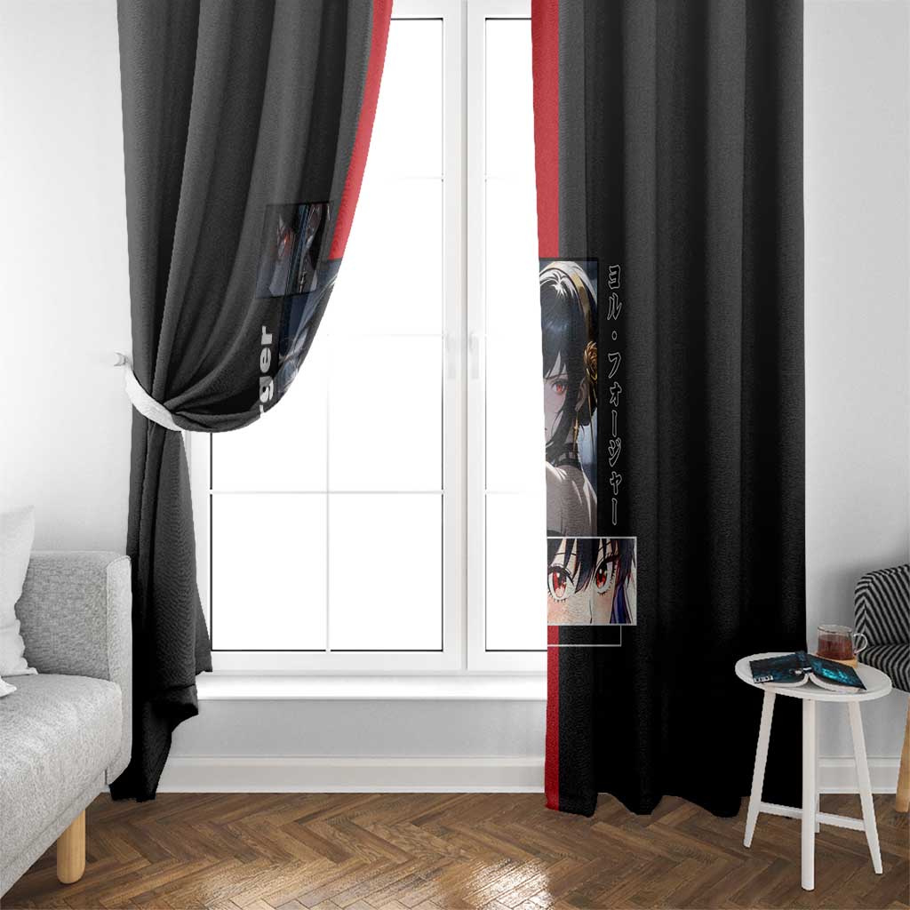 Yor Forger Spy x Family Window Curtain with Assassin Pose and Elegant Stealth Design - The Mazicc