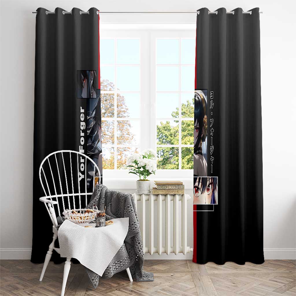 Yor Forger Spy x Family Window Curtain with Assassin Pose and Elegant Stealth Design - The Mazicc