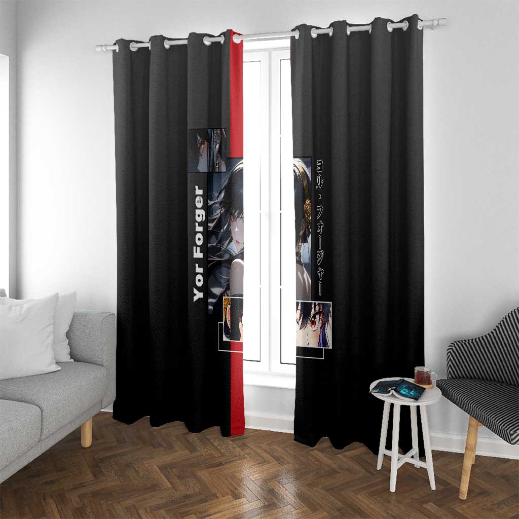 Yor Forger Spy x Family Window Curtain with Assassin Pose and Elegant Stealth Design - The Mazicc