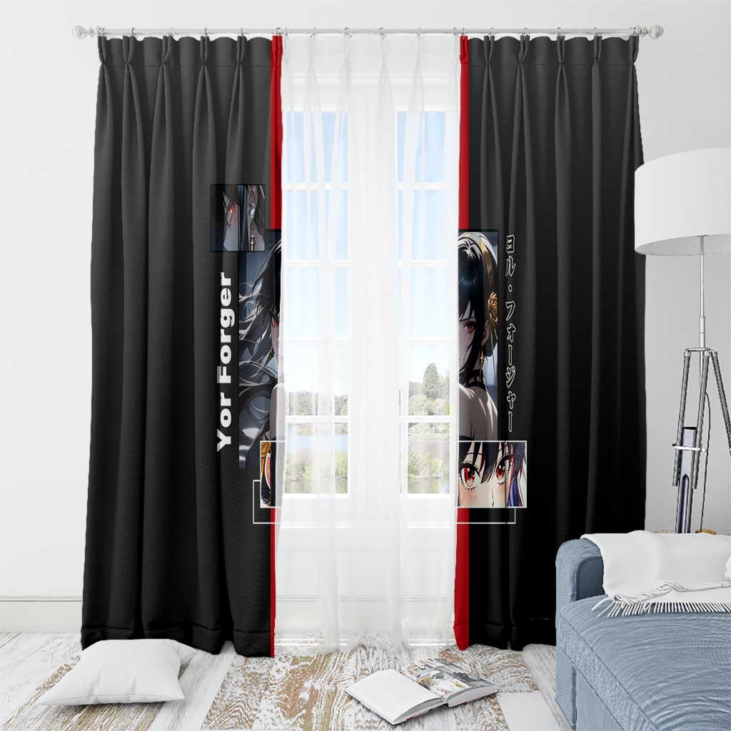 Yor Forger Spy x Family Window Curtain with Assassin Pose and Elegant Stealth Design - The Mazicc
