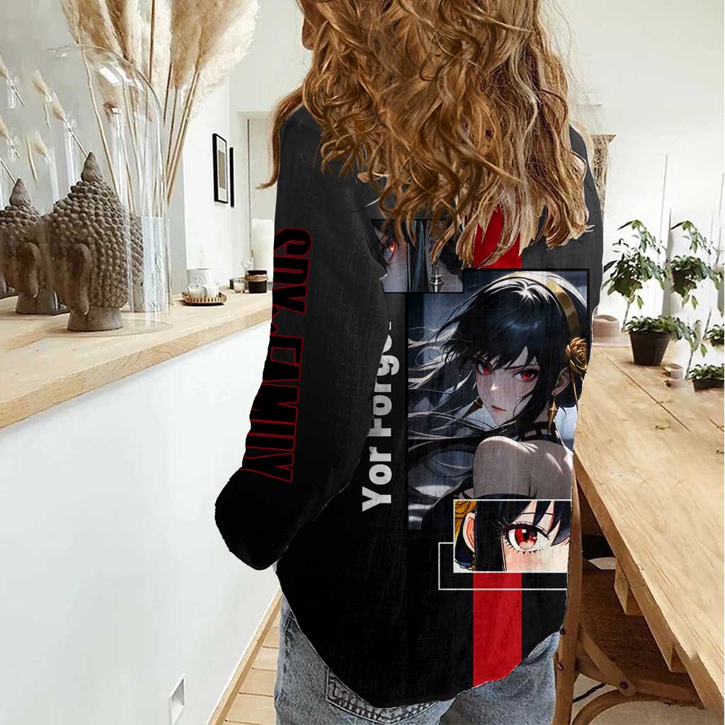 Yor Forger Spy x Family Women Casual Shirt with Assassin Pose and Elegant Stealth Design - The Mazicc