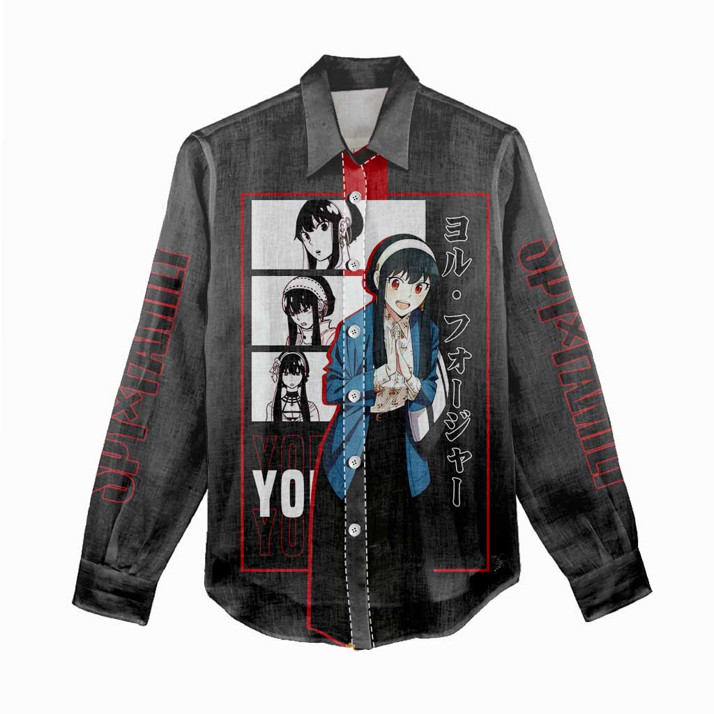 Yor Forger Spy x Family Women Casual Shirt with Assassin Pose and Elegant Stealth Design - The Mazicc
