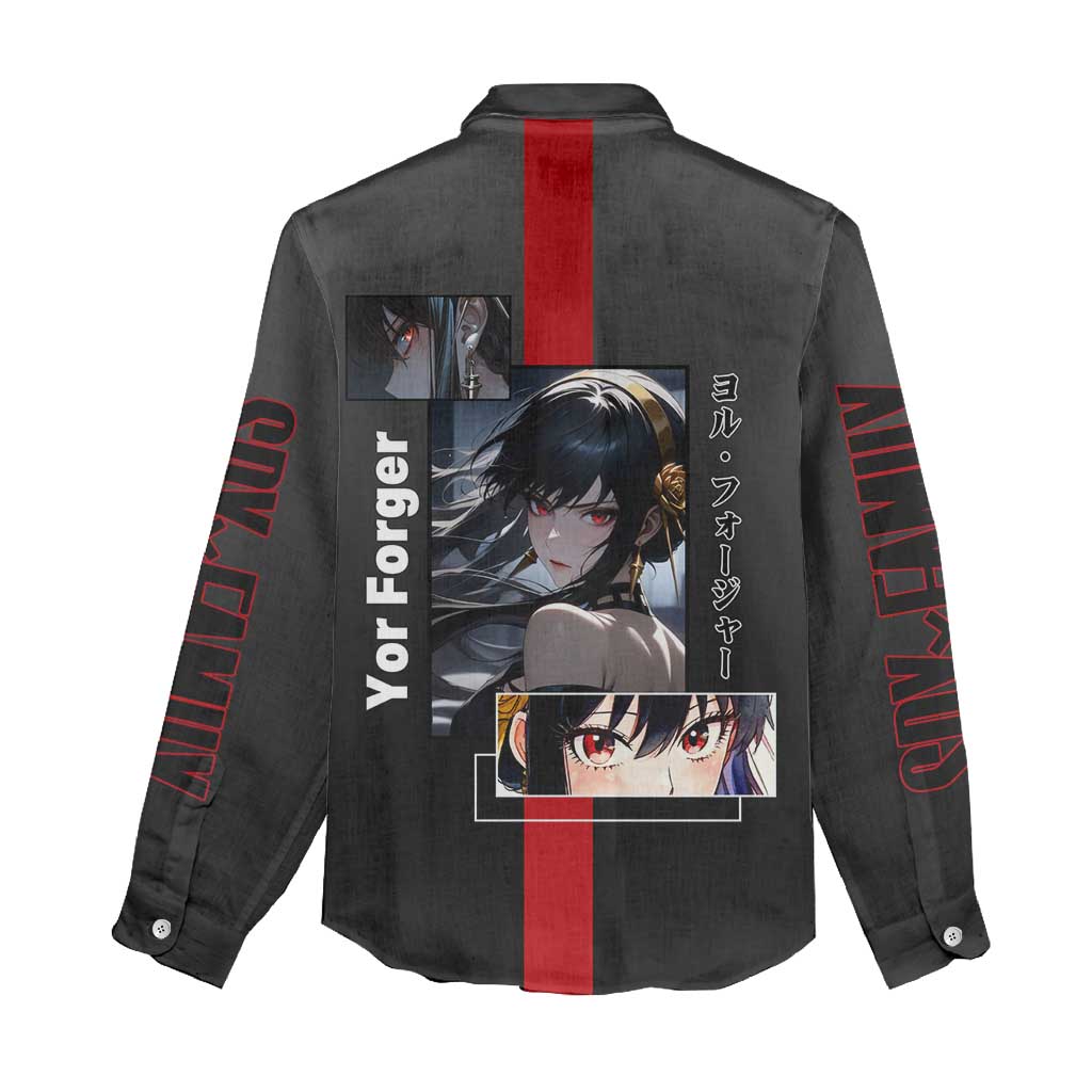 Yor Forger Spy x Family Women Casual Shirt with Assassin Pose and Elegant Stealth Design - The Mazicc