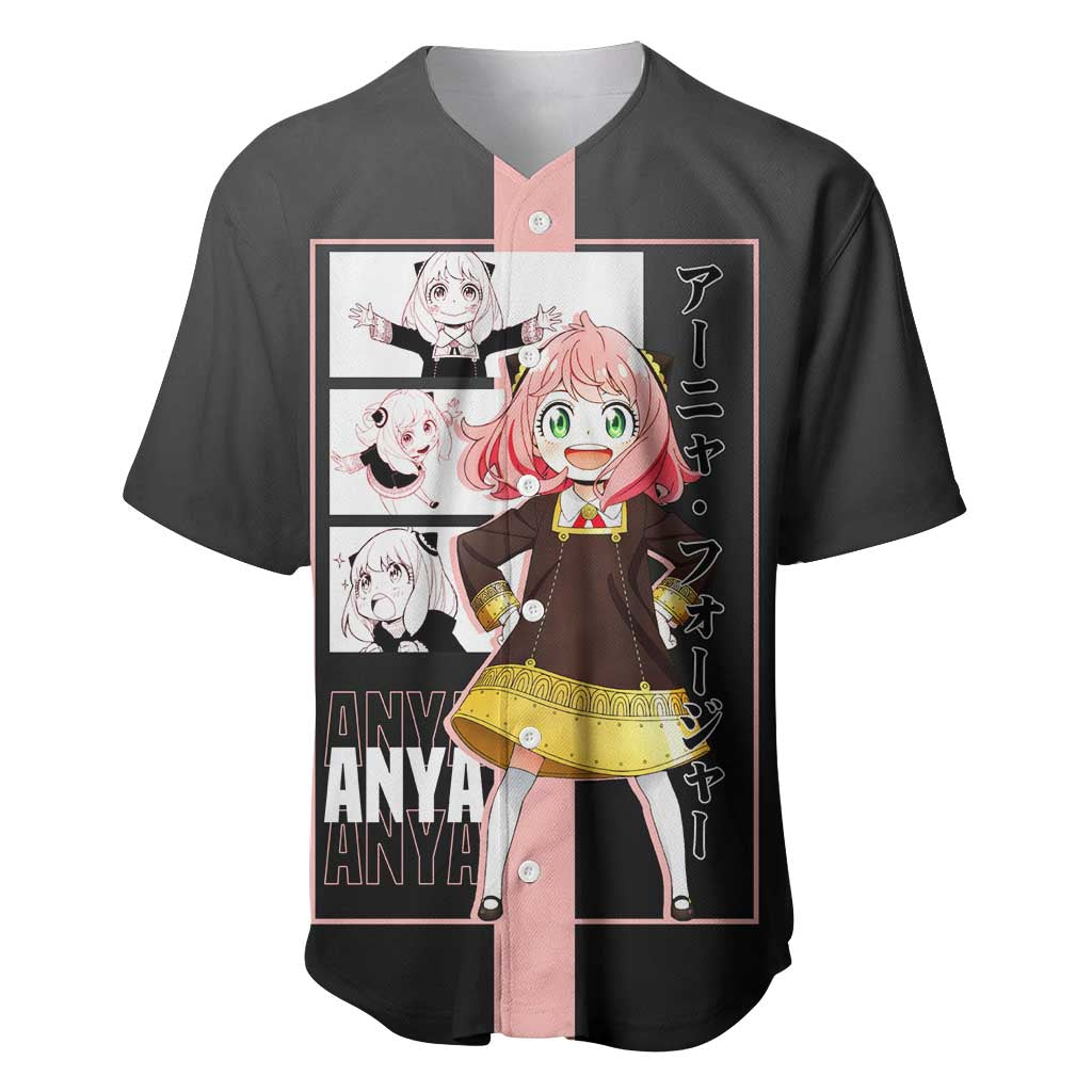 Anya Forger Spy x Family Baseball Jersey with Cute Expression and Playful Design - The Mazicc