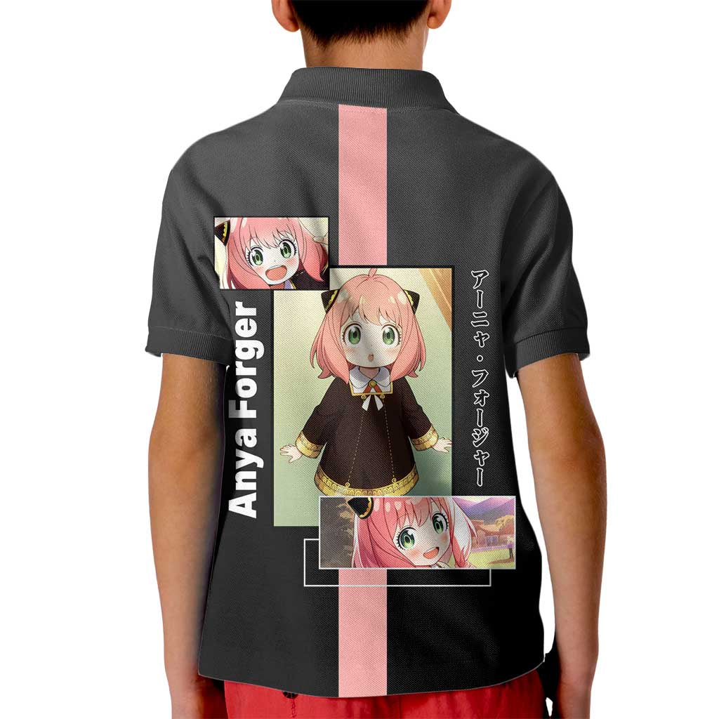Anya Forger Spy x Family Kid Polo Shirt with Cute Expression and Playful Design - The Mazicc