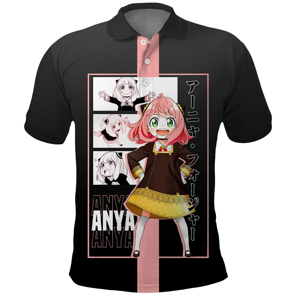 Anya Forger Spy x Family Polo Shirt with Cute Expression and Playful Design - The Mazicc