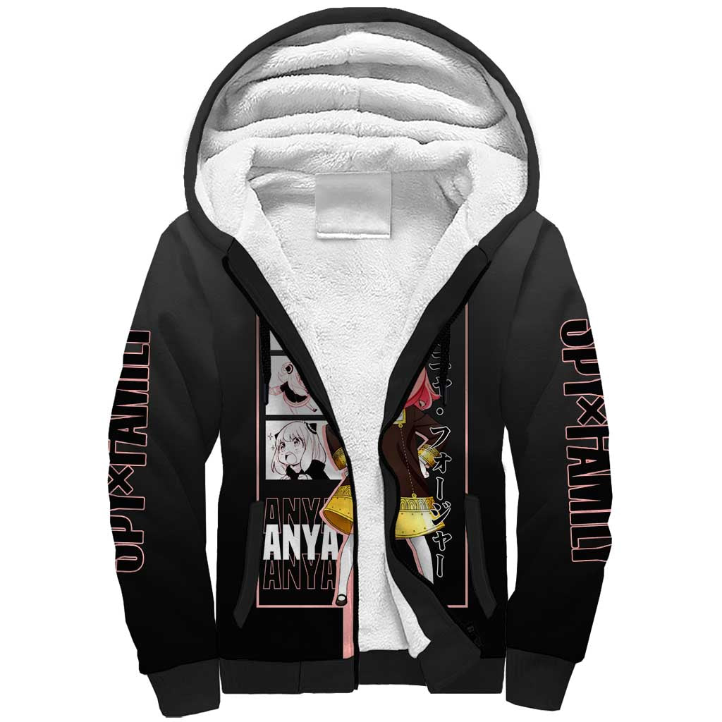 Anya Forger Spy x Family Sherpa Hoodie with Cute Expression and Playful Design - The Mazicc