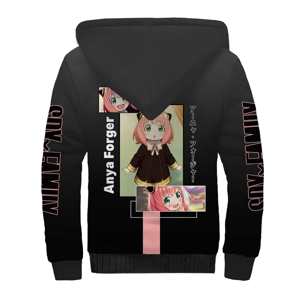 Anya Forger Spy x Family Sherpa Hoodie with Cute Expression and Playful Design - The Mazicc