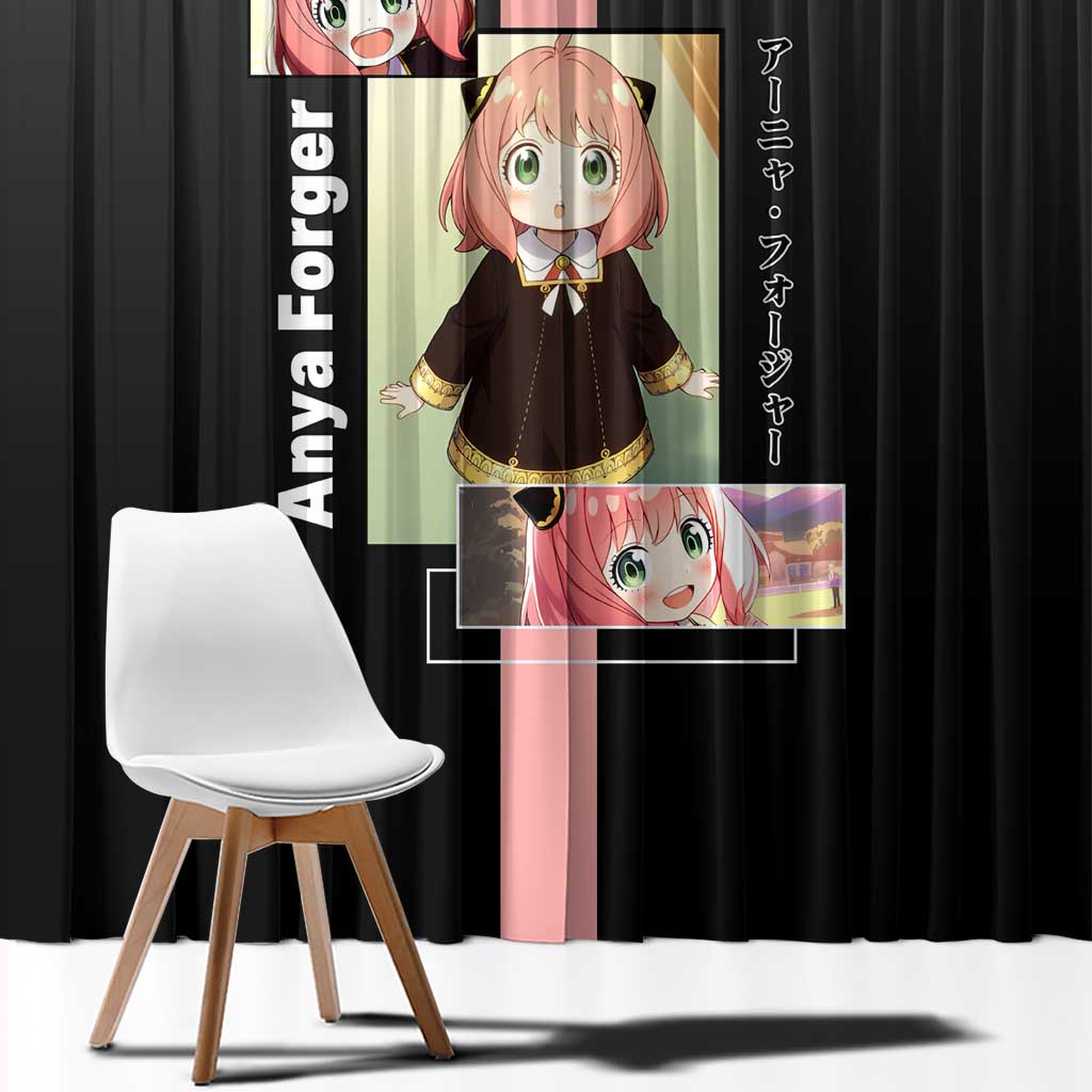 Anya Forger Spy x Family Window Curtain with Cute Expression and Playful Design - The Mazicc