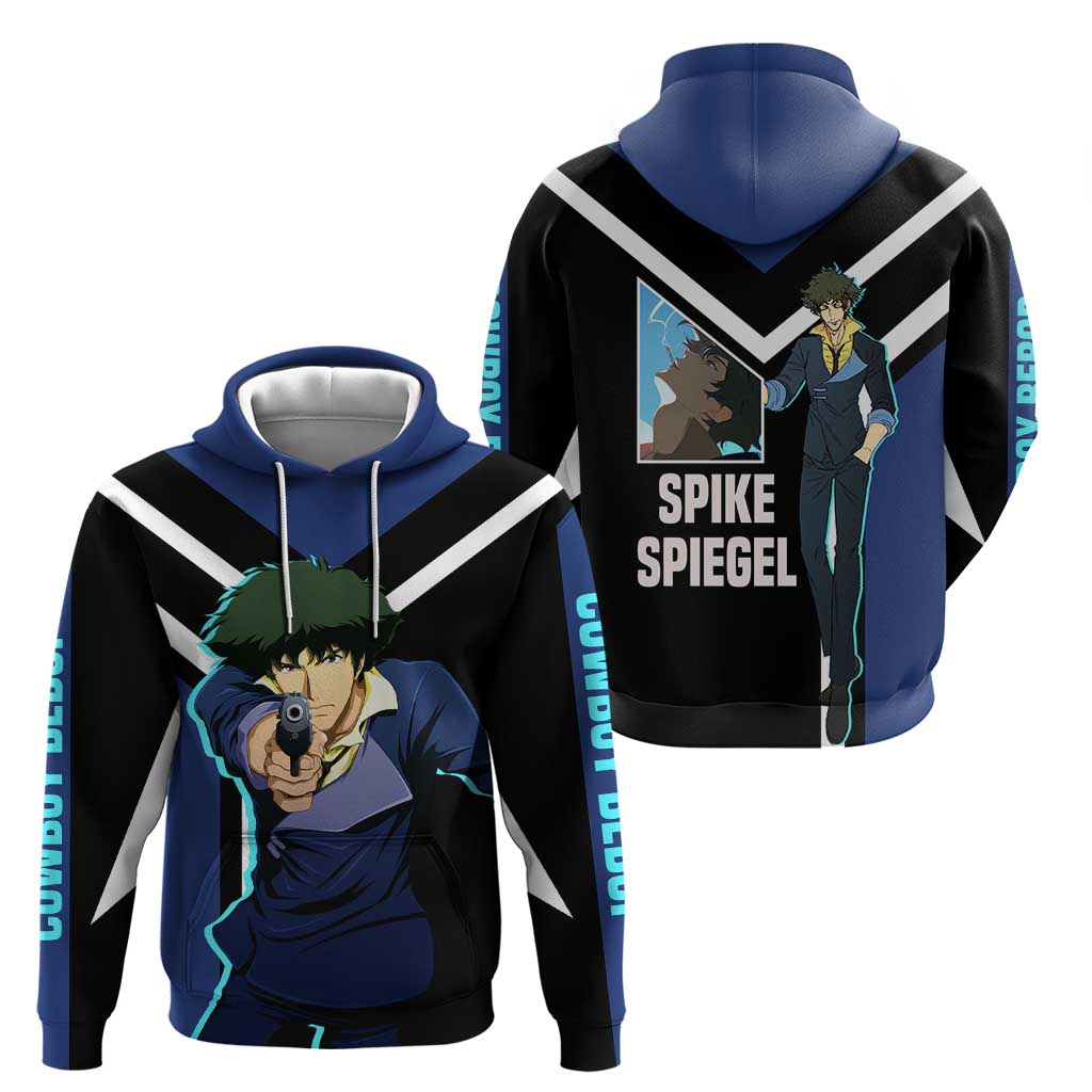 Spike Spiegel Cowboy Bebop Hoodie with Cool Gun Pose and Stylish Space Design - The Mazicc