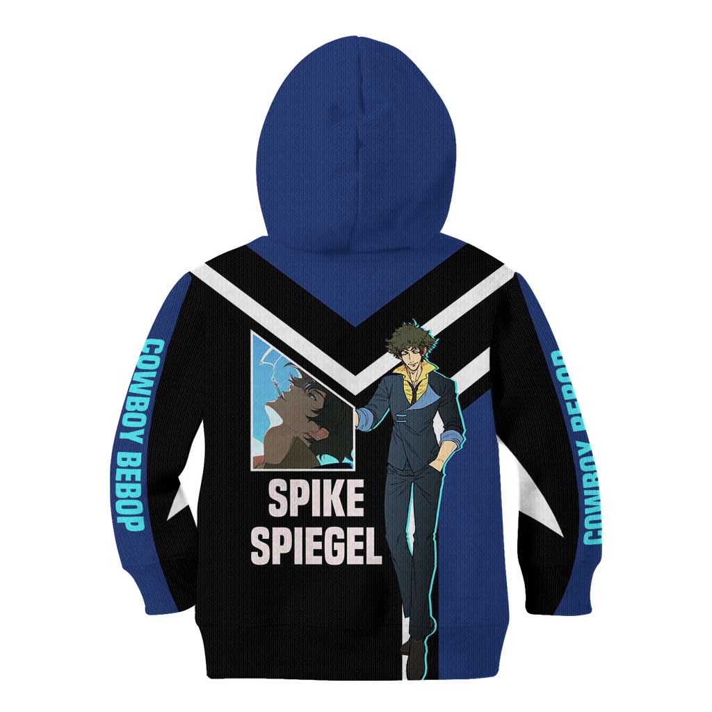 Spike Spiegel Cowboy Bebop Kid Hoodie with Cool Gun Pose and Stylish Space Design - The Mazicc