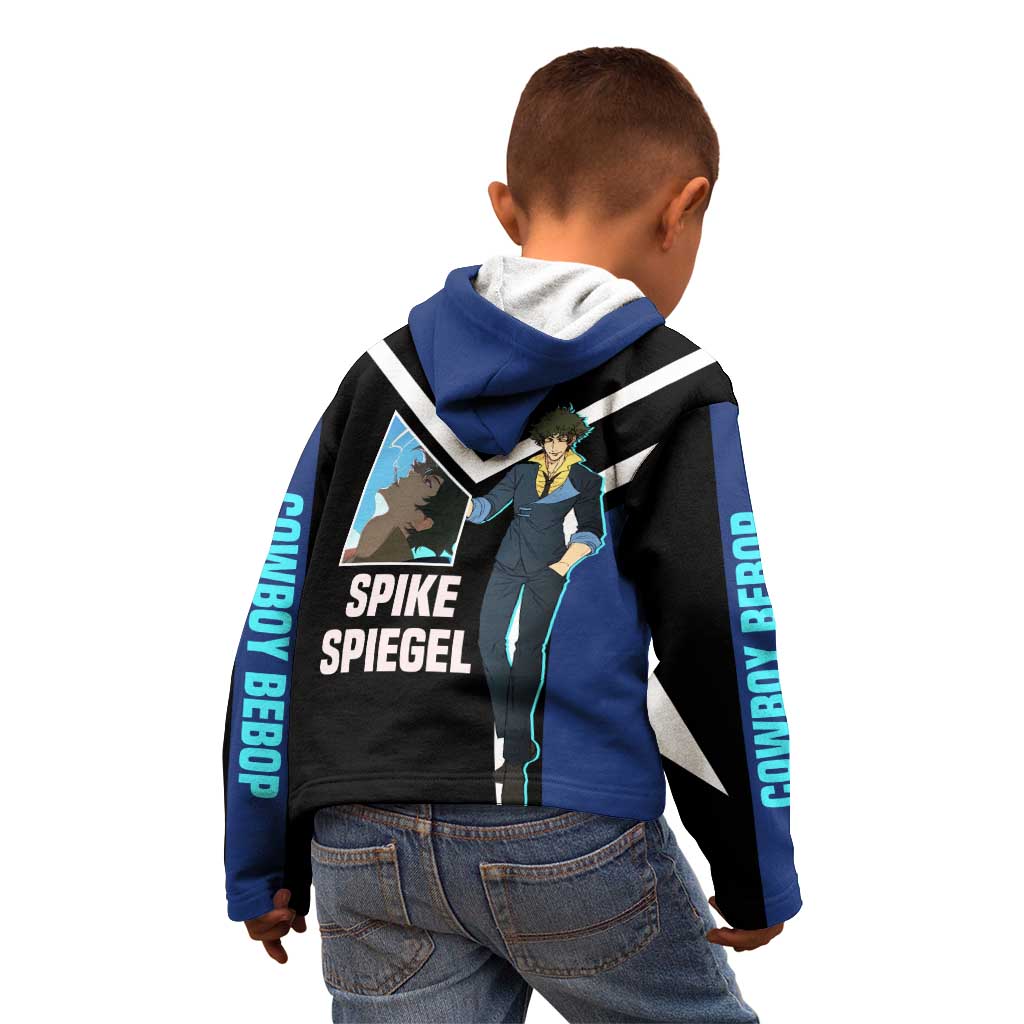 Spike Spiegel Cowboy Bebop Kid Hoodie with Cool Gun Pose and Stylish Space Design - The Mazicc