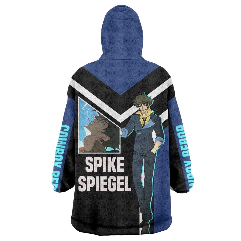 Spike Spiegel Cowboy Bebop Wearable Blanket Hoodie with Cool Gun Pose and Stylish Space Design - The Mazicc