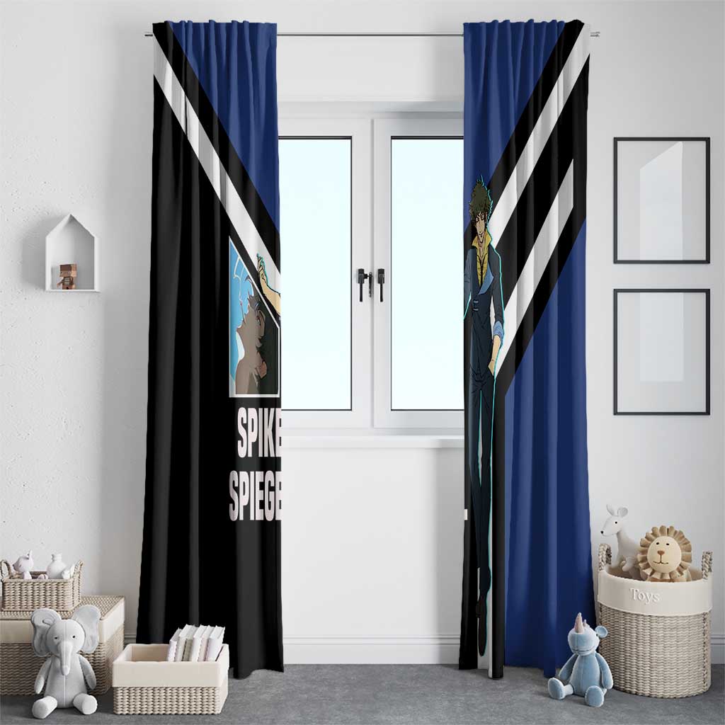Spike Spiegel Cowboy Bebop Window Curtain with Cool Gun Pose and Stylish Space Design - The Mazicc
