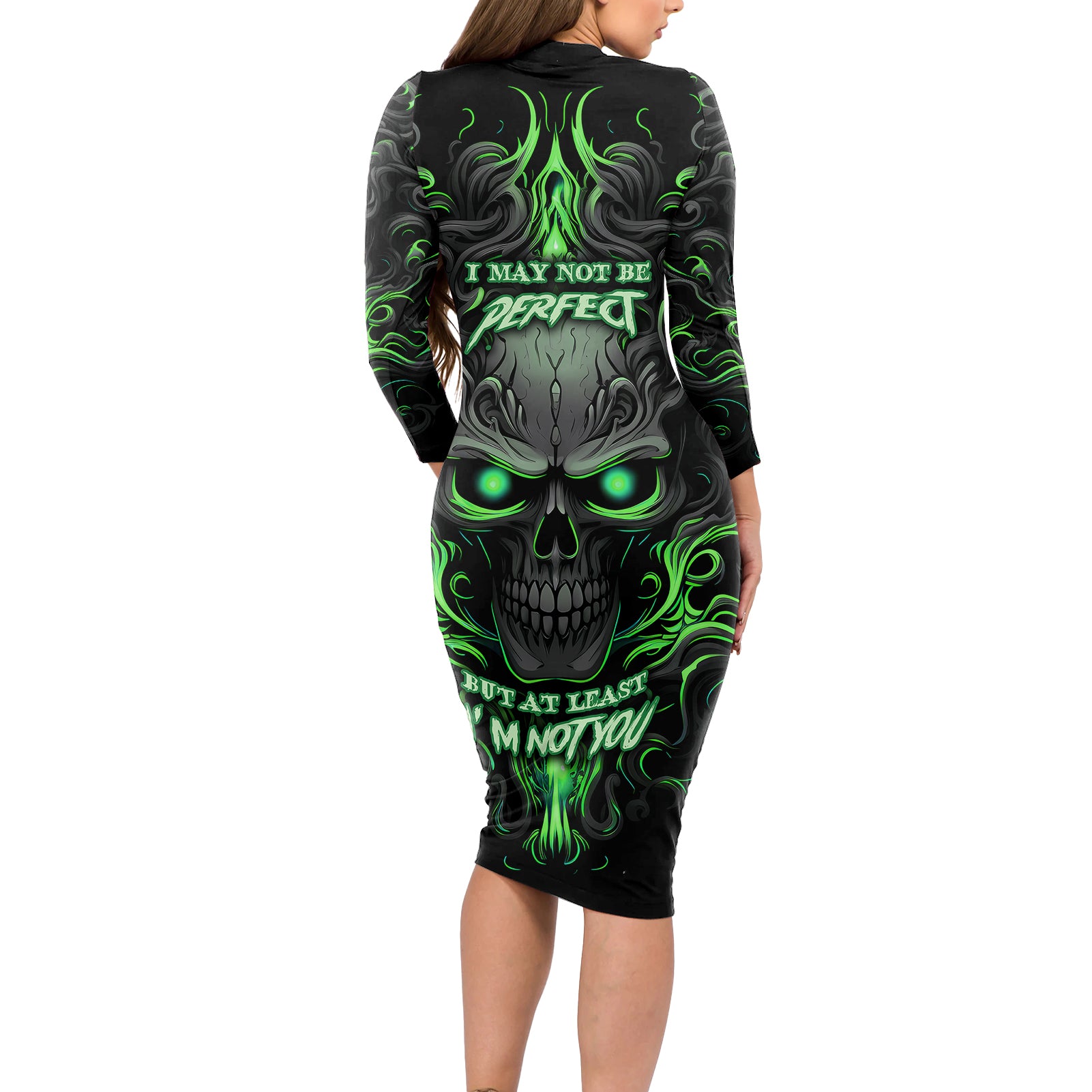 i-may-not-be-perfect-but-at-least-im-not-you-skull-long-sleeve-bodycon-dress
