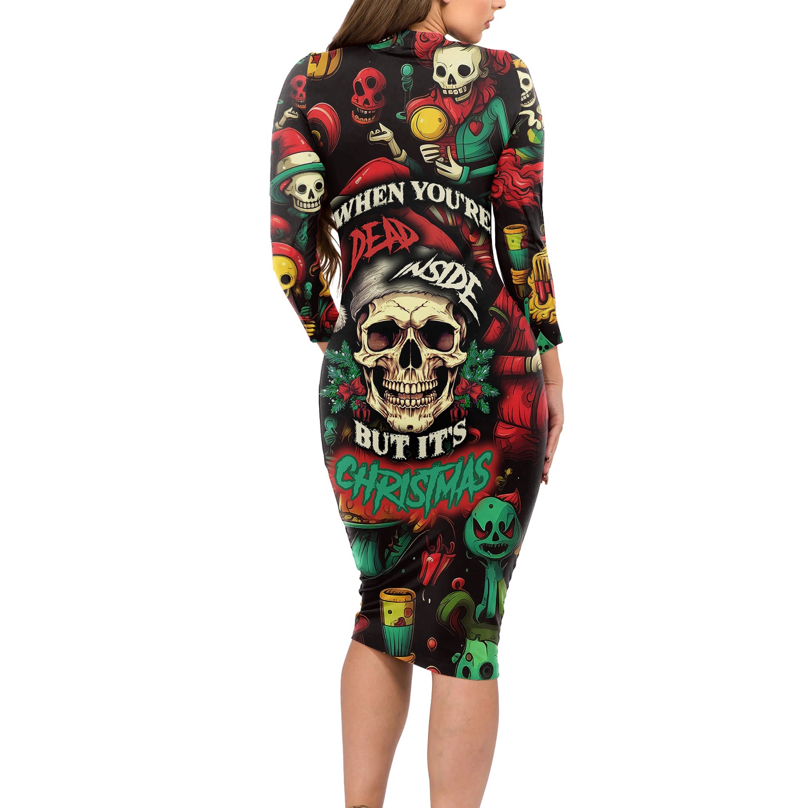 skull-christmas-long-sleeve-bodycon-dress-when-youre-dead-inside-but-its-christmas