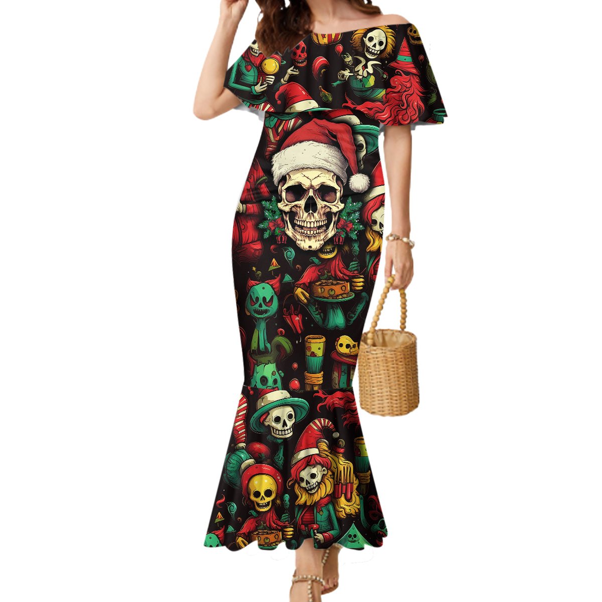 skull-christmas-mermaid-dress-when-youre-dead-inside-but-its-christmas