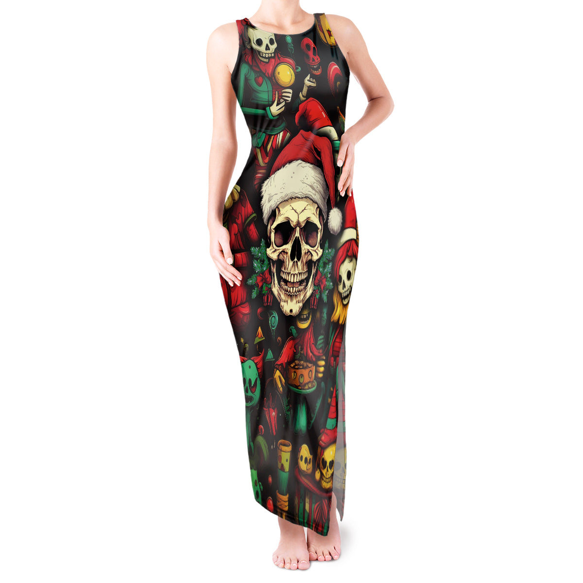 skull-christmas-tank-maxi-dress-when-youre-dead-inside-but-its-christmas