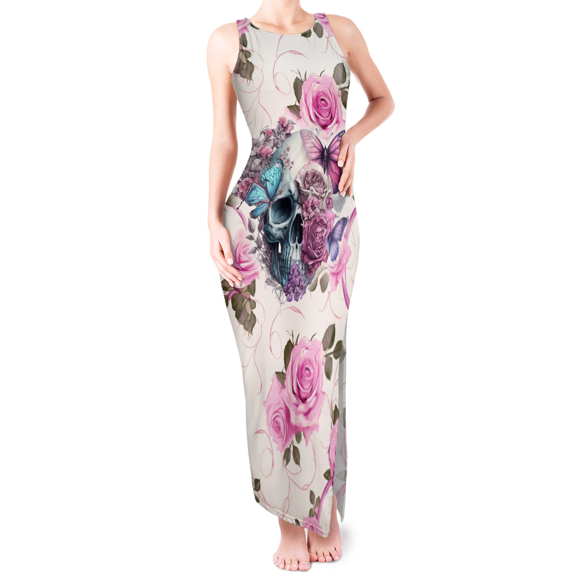 women-skull-tank-maxi-dress-some-time-an-angel-hellraiser-always-a-strong-women