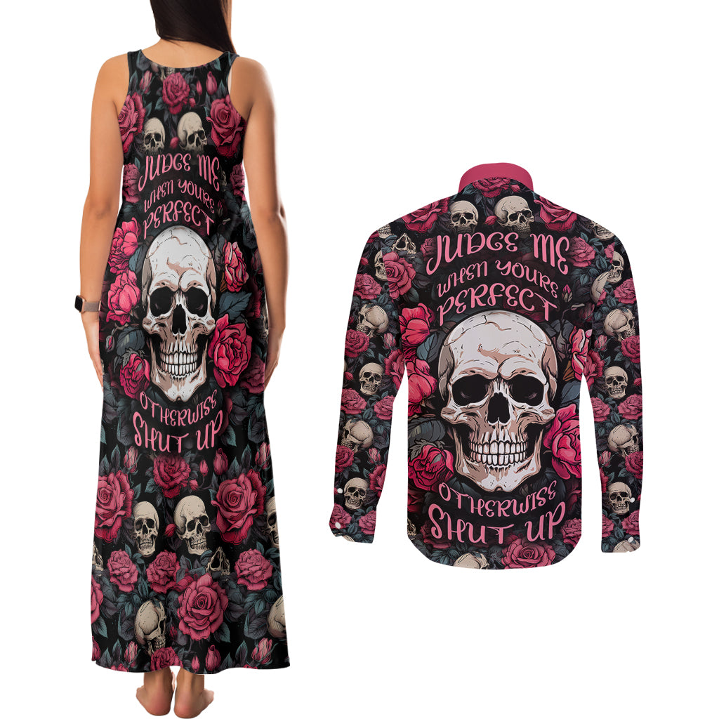 judge-me-when-yours-perfect-otherwise-shut-up-skull-couples-matching-tank-maxi-dress-and-long-sleeve-button-shirts