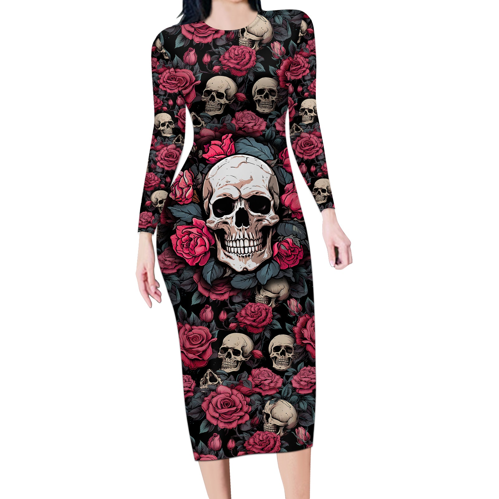 judge-me-when-yours-perfect-otherwise-shut-up-skull-long-sleeve-bodycon-dress