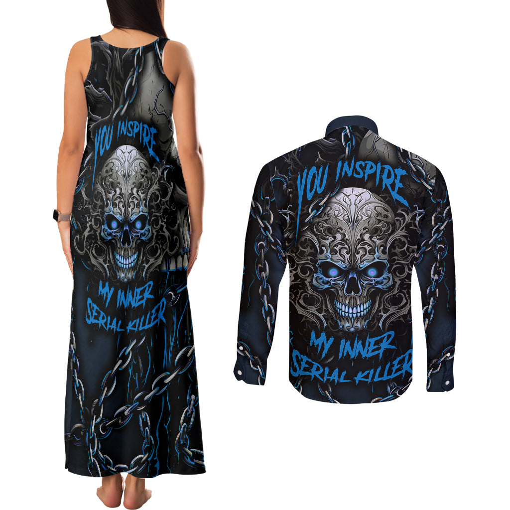 you-inspire-my-inner-serial-killer-skull-couples-matching-tank-maxi-dress-and-long-sleeve-button-shirts
