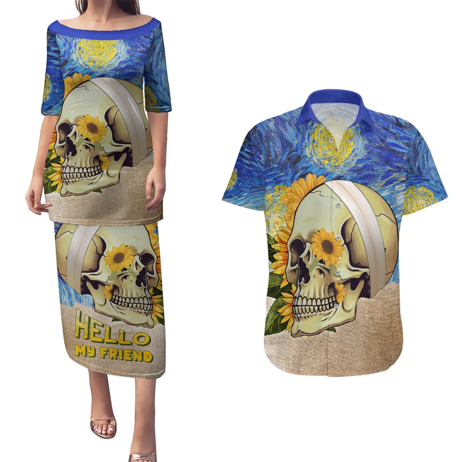 van-gogh-style-skull-couples-matching-puletasi-dress-and-hawaiian-shirt-hello-my-friend