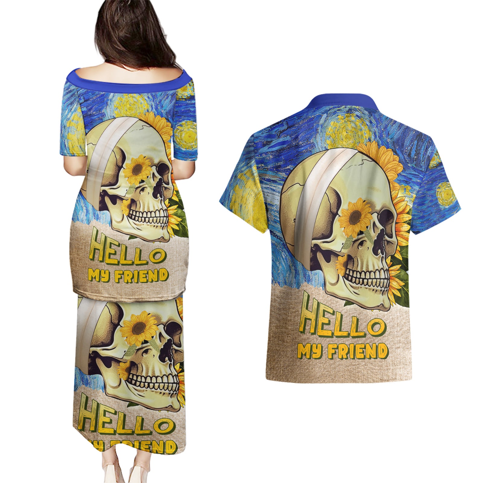van-gogh-style-skull-couples-matching-puletasi-dress-and-hawaiian-shirt-hello-my-friend