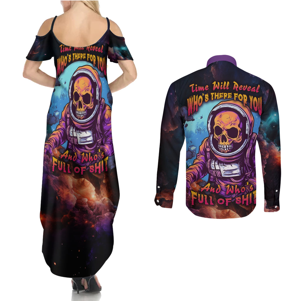 time-will-reveal-whos-there-for-you-and-whos-full-of-shit-couples-matching-summer-maxi-dress-and-long-sleeve-button-shirts