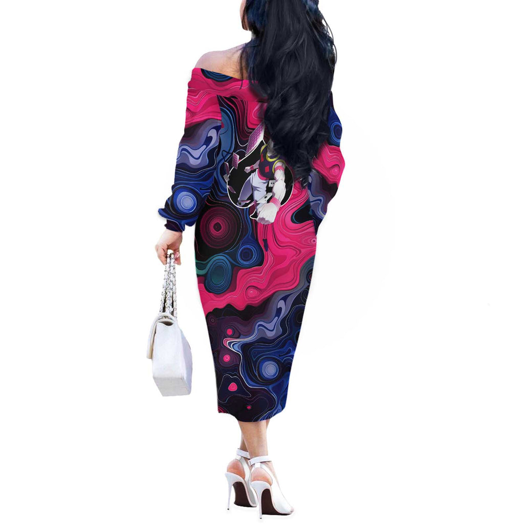 Mystic Faces Hisoka Hunter X Hunter Off The Shoulder Long Sleeve Dress Anime Mix Hippie Style - The Mazicc