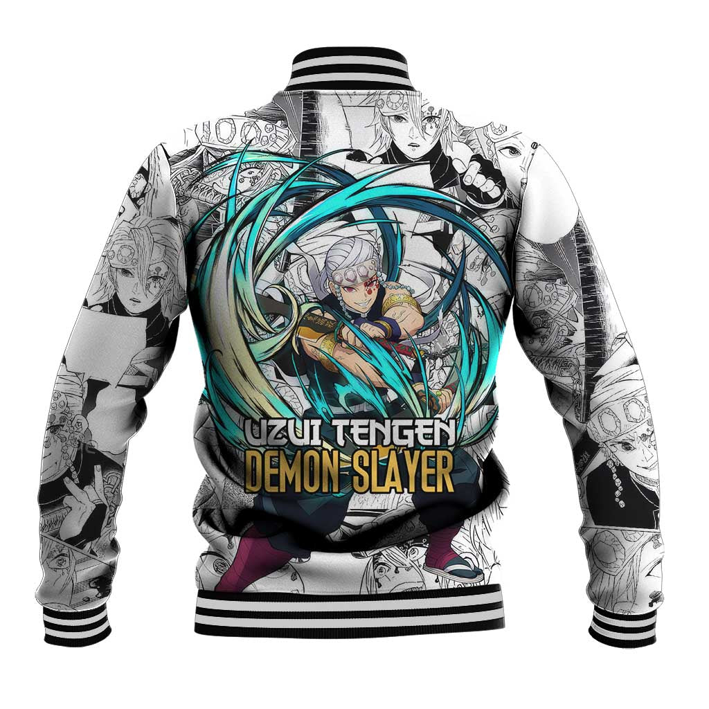 Uzui Tengen Manga Collage Demon Slayer Baseball Jacket Anime Style