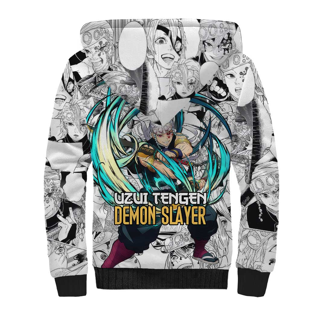 Uzui Tengen Manga Collage Demon Slayer Sherpa Hoodie Anime Style