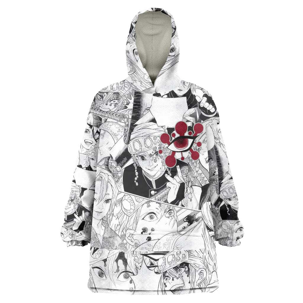 Uzui Tengen Manga Collage Demon Slayer Wearable Blanket Hoodie Anime Style
