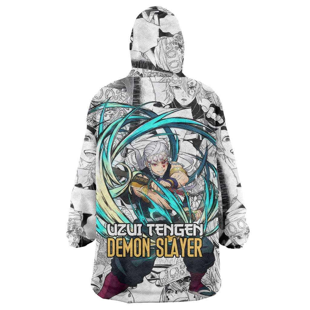 Uzui Tengen Manga Collage Demon Slayer Wearable Blanket Hoodie Anime Style