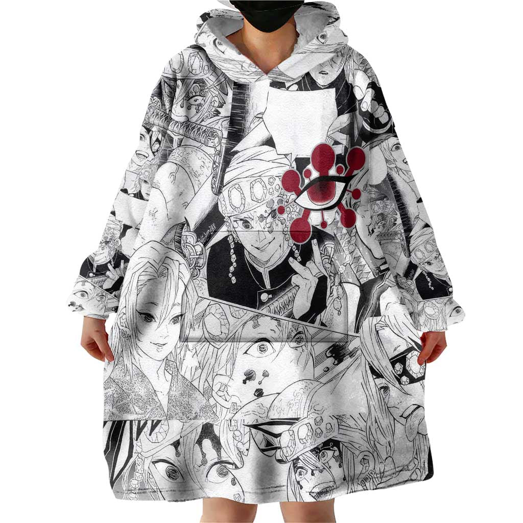 Uzui Tengen Manga Collage Demon Slayer Wearable Blanket Hoodie Anime Style