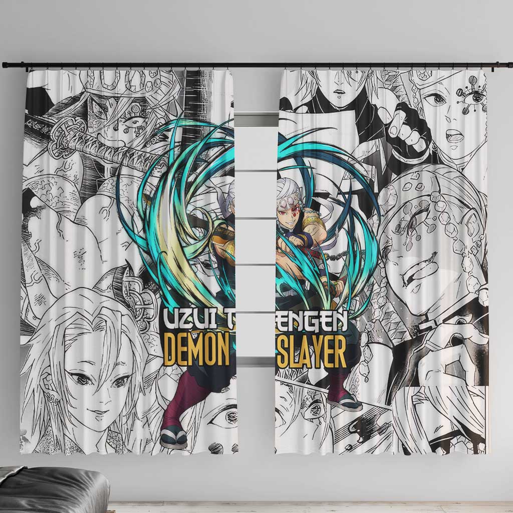 Uzui Tengen Manga Collage Demon Slayer Window Curtain Anime Style