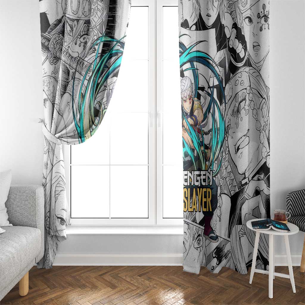 Uzui Tengen Manga Collage Demon Slayer Window Curtain Anime Style