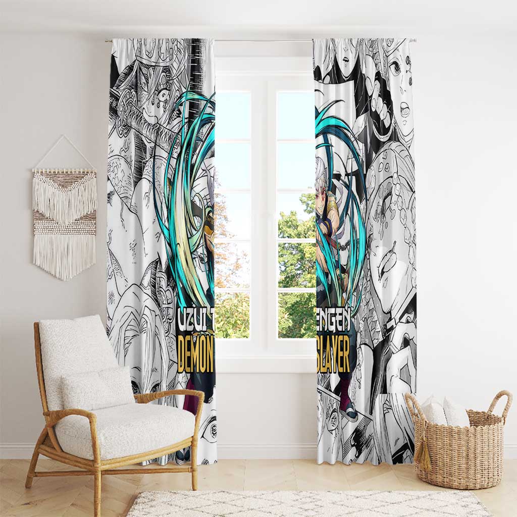 Uzui Tengen Manga Collage Demon Slayer Window Curtain Anime Style