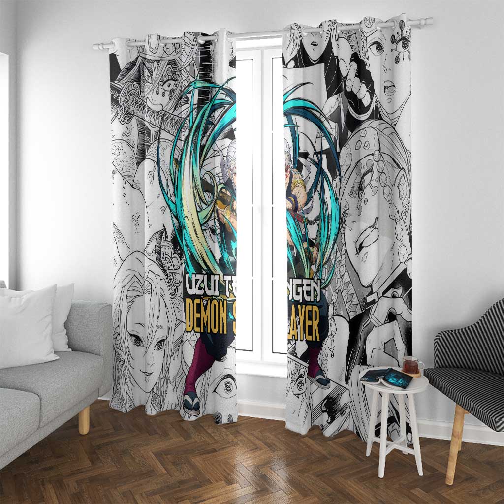Uzui Tengen Manga Collage Demon Slayer Window Curtain Anime Style