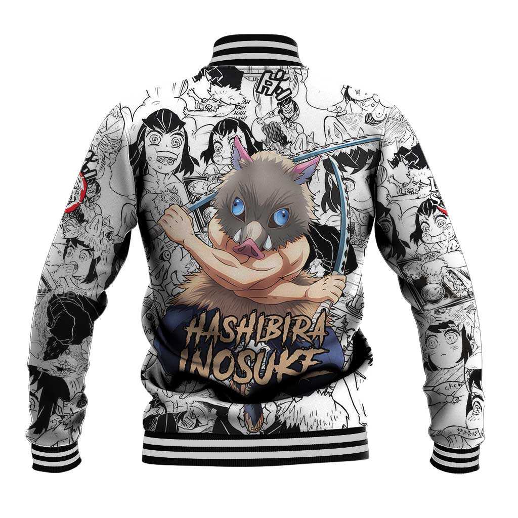 Hashibira Inosuke Manga Collage Demon Slayer Baseball Jacket Anime Mix Manga Style