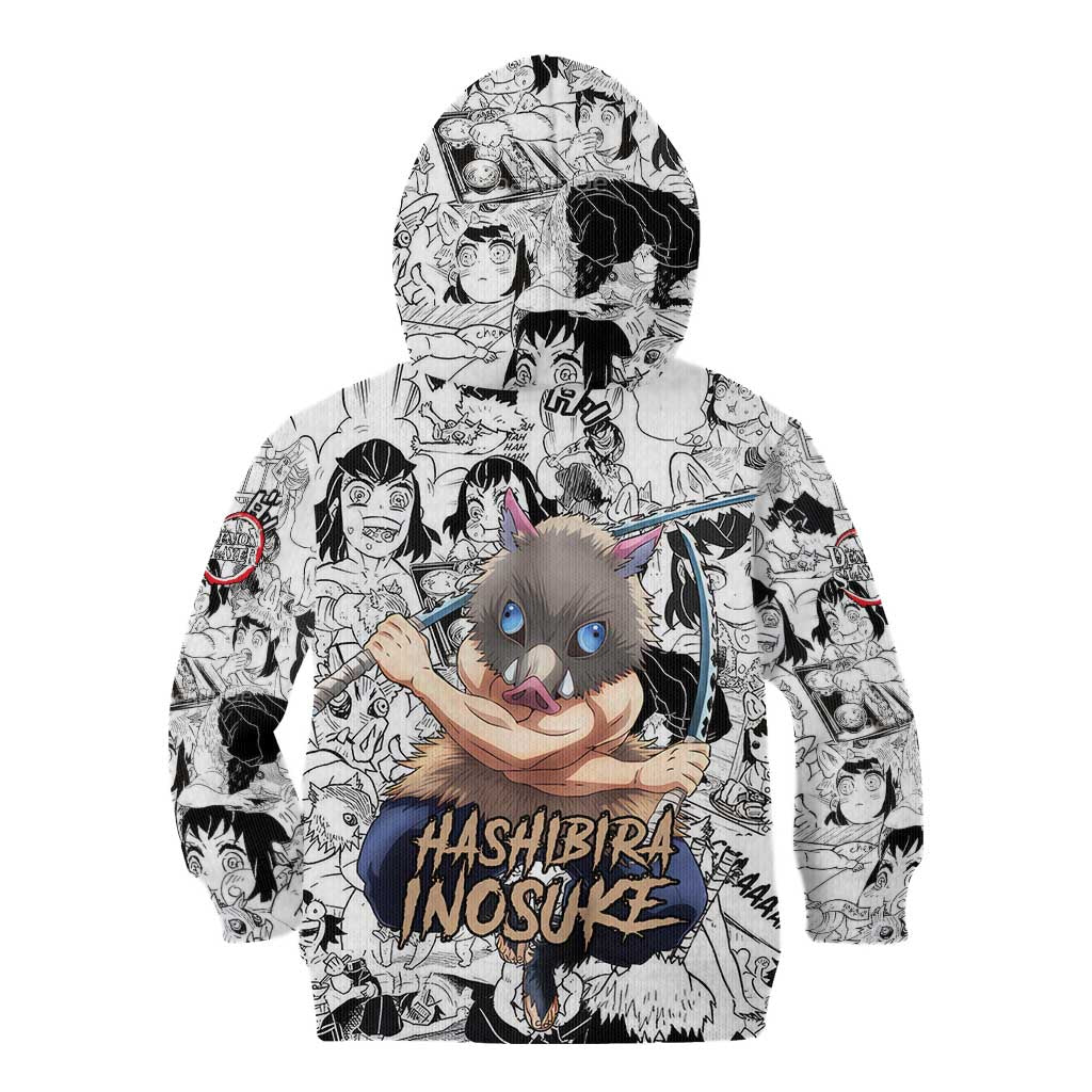 Hashibira Inosuke Manga Collage Demon Slayer Kid Hoodie Anime Mix Manga Style
